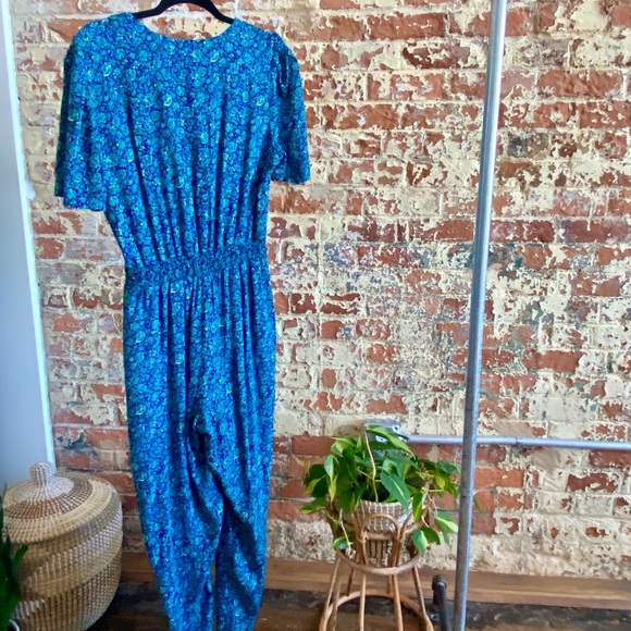Vintage Blue Floral Jumpsuit - Picture 5 of 7